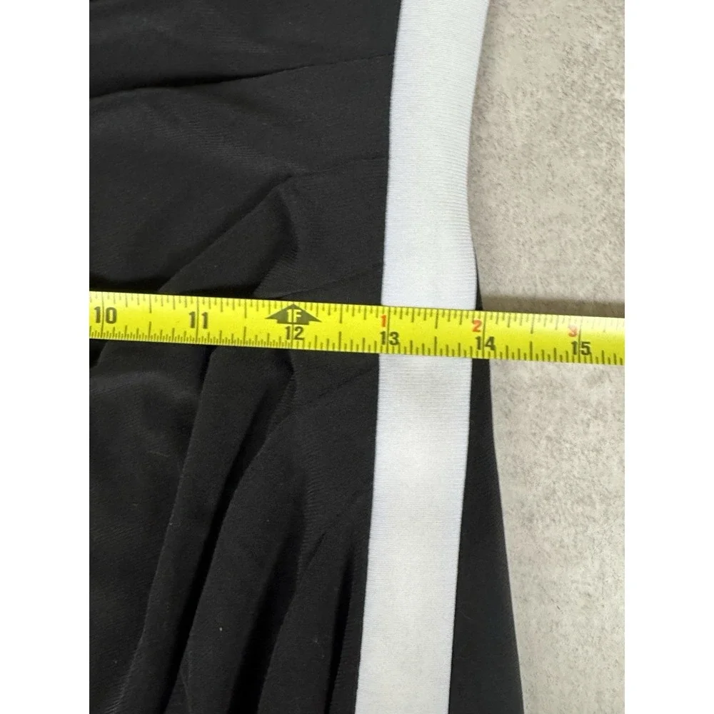 Lauren Ralph Lauren Sheath Dress 8  Ruching Black White Sleeveless Minimalist